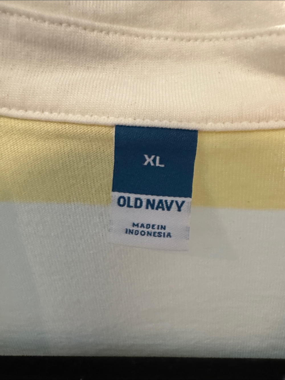 Old Navy Yellow & White Striped Rugby Polo Top - Picture 2 of 3